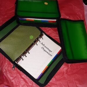 3 Green Advantage Organizer Binder Advantage organizer w/zipper pockets NW 8"×6"